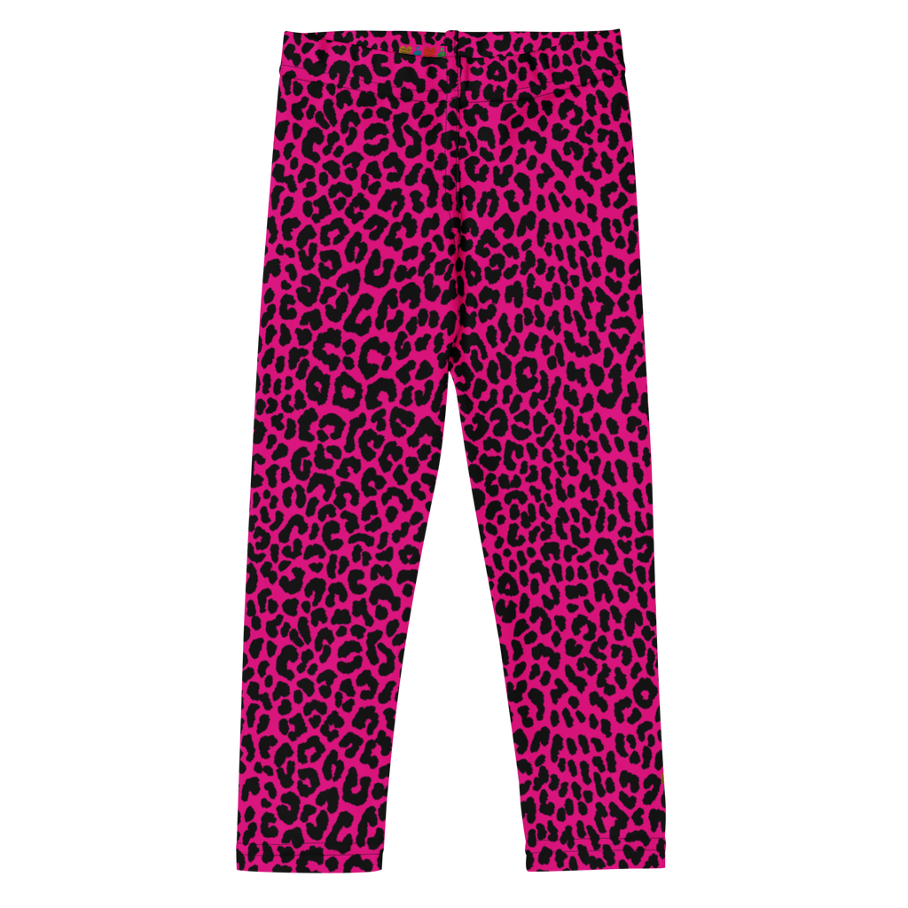 Leggings pour enfants à motif léopard - Fuchsia