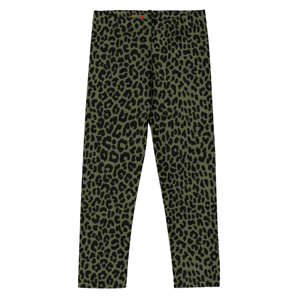 Leopard Lover KIDS Leggings - MOSS GREEN