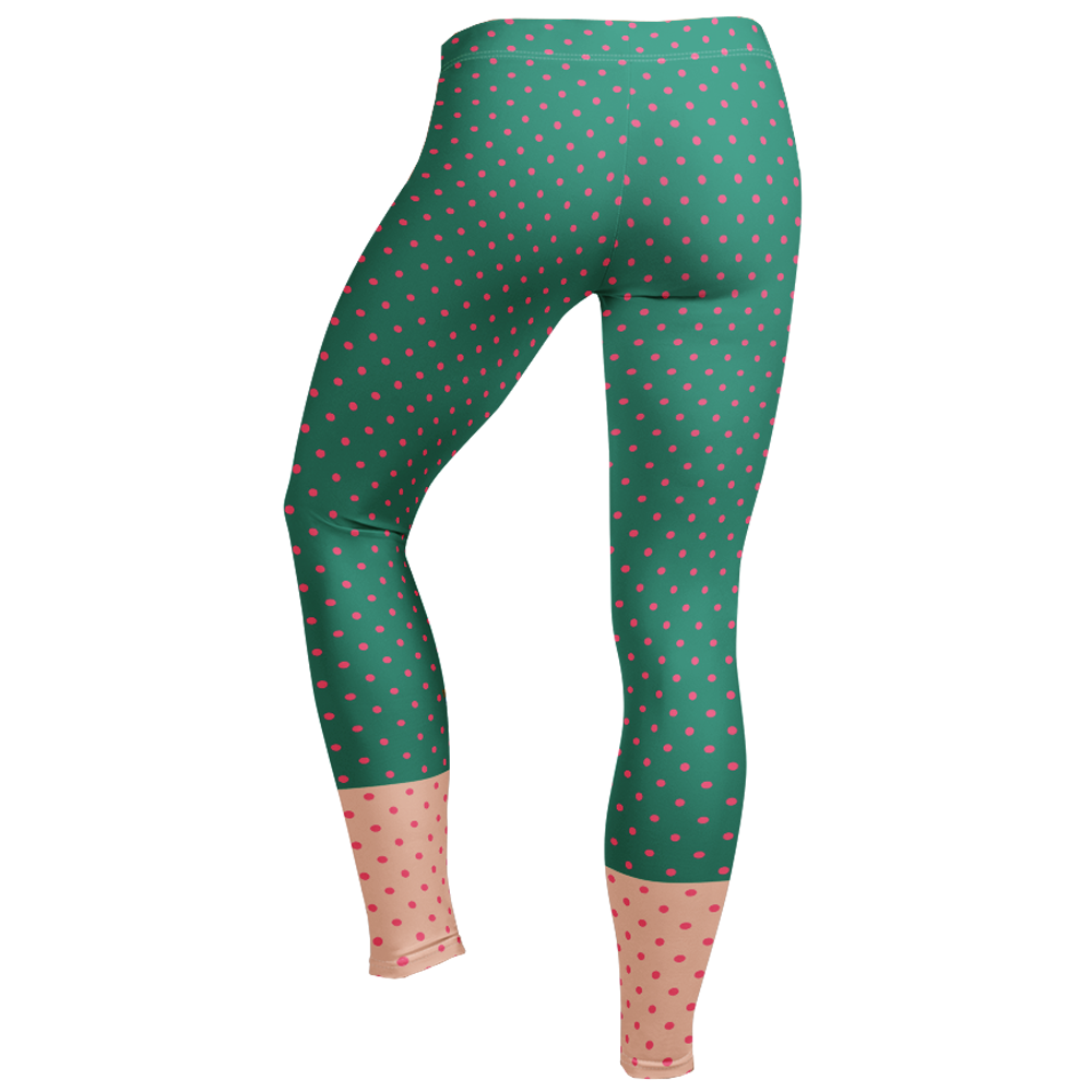 Leggings à pois - Turquoise + Rose