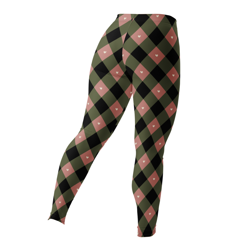 Leggings QUEEN OF HEARTS - Olive + Mauve