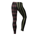 HARLEQUIN JESTER Leggings - OLIVE + OXBLOOD