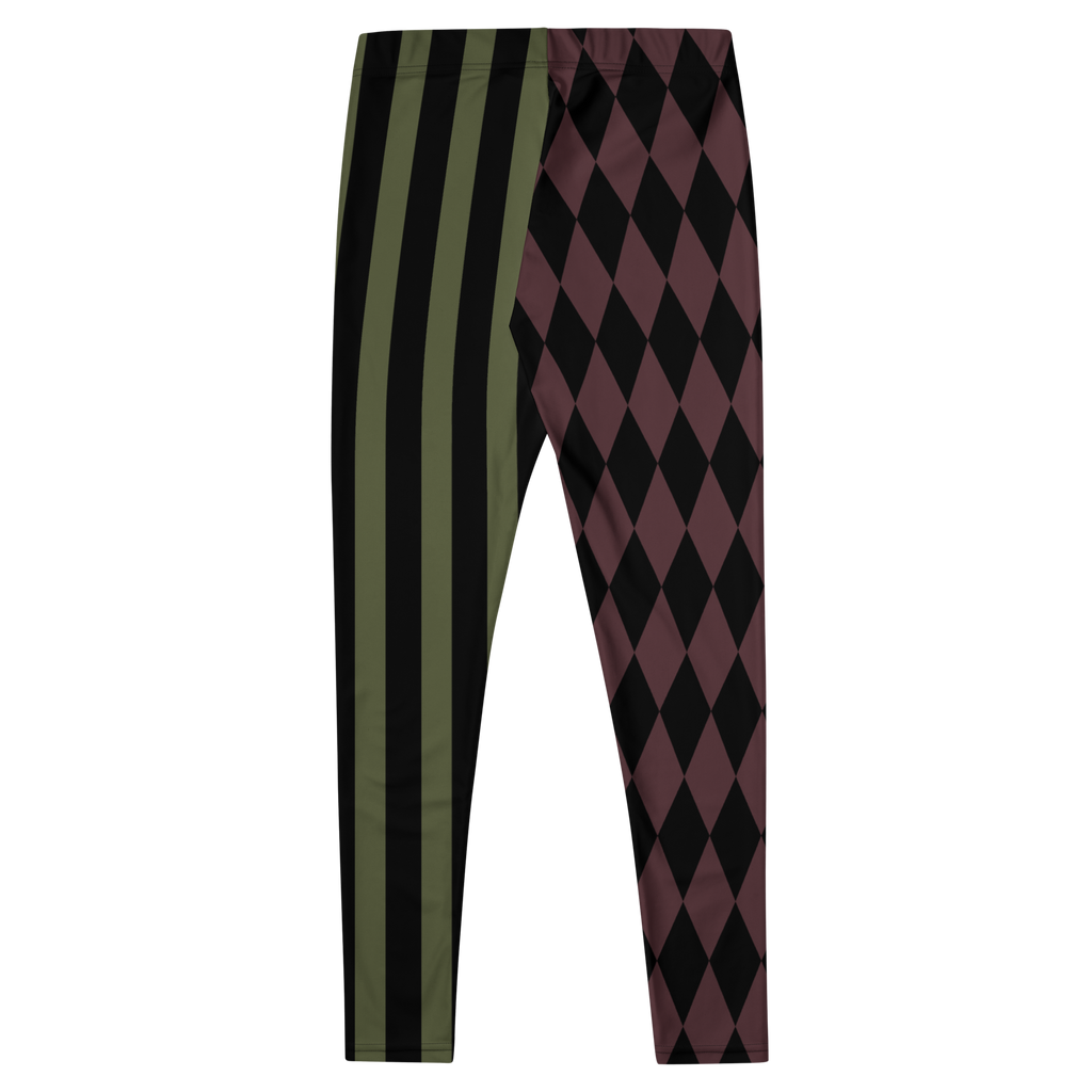 HARLEQUIN JESTER Leggings - OLIVE + OXBLOOD