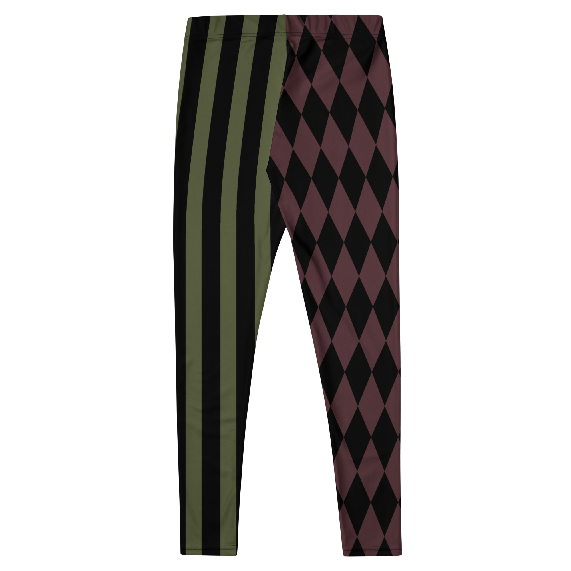 HARLEQUIN JESTER Leggings - OLIVE + OXBLOOD