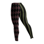 HARLEQUIN JESTER Leggings - OLIVE + OXBLOOD