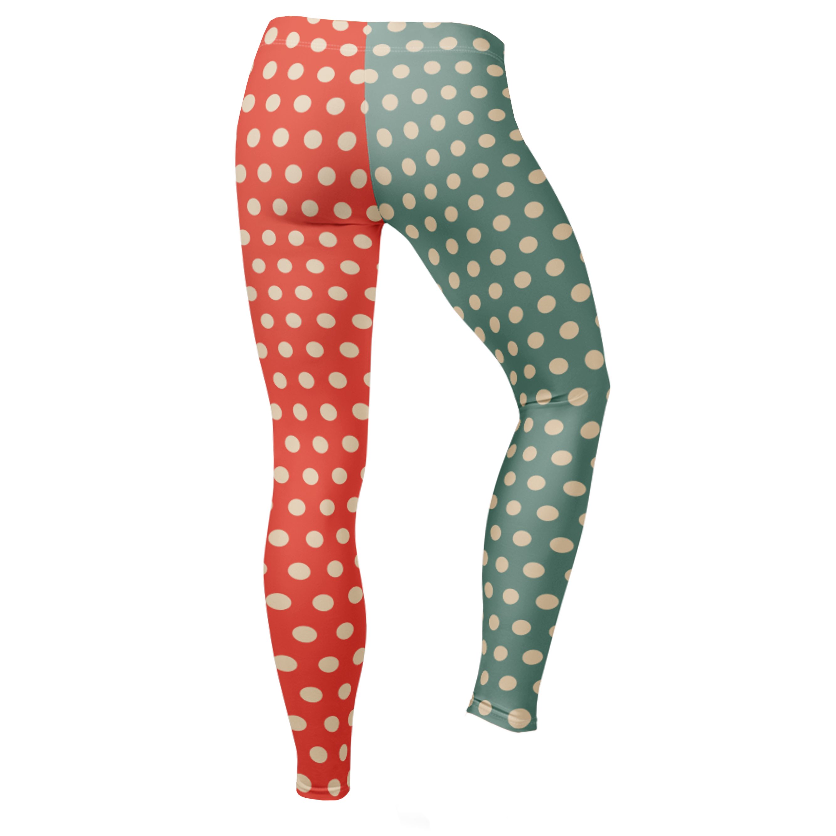 VINTAGE TOY CLOWN Polka Dot Leggings - VINTAGE ORANGE + PALE BLUE