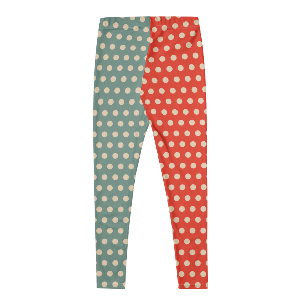 VINTAGE TOY CLOWN Polka Dot Leggings - VINTAGE ORANGE + PALE BLUE