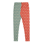 VINTAGE TOY CLOWN Polka Dot Leggings - VINTAGE ORANGE + PALE BLUE