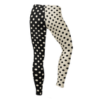 CLOWN POLKA DOT Leggings - BLACK AND VINTAGE WHITE