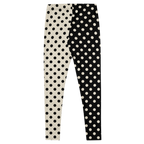 CLOWN POLKA DOT Leggings - BLACK AND VINTAGE WHITE