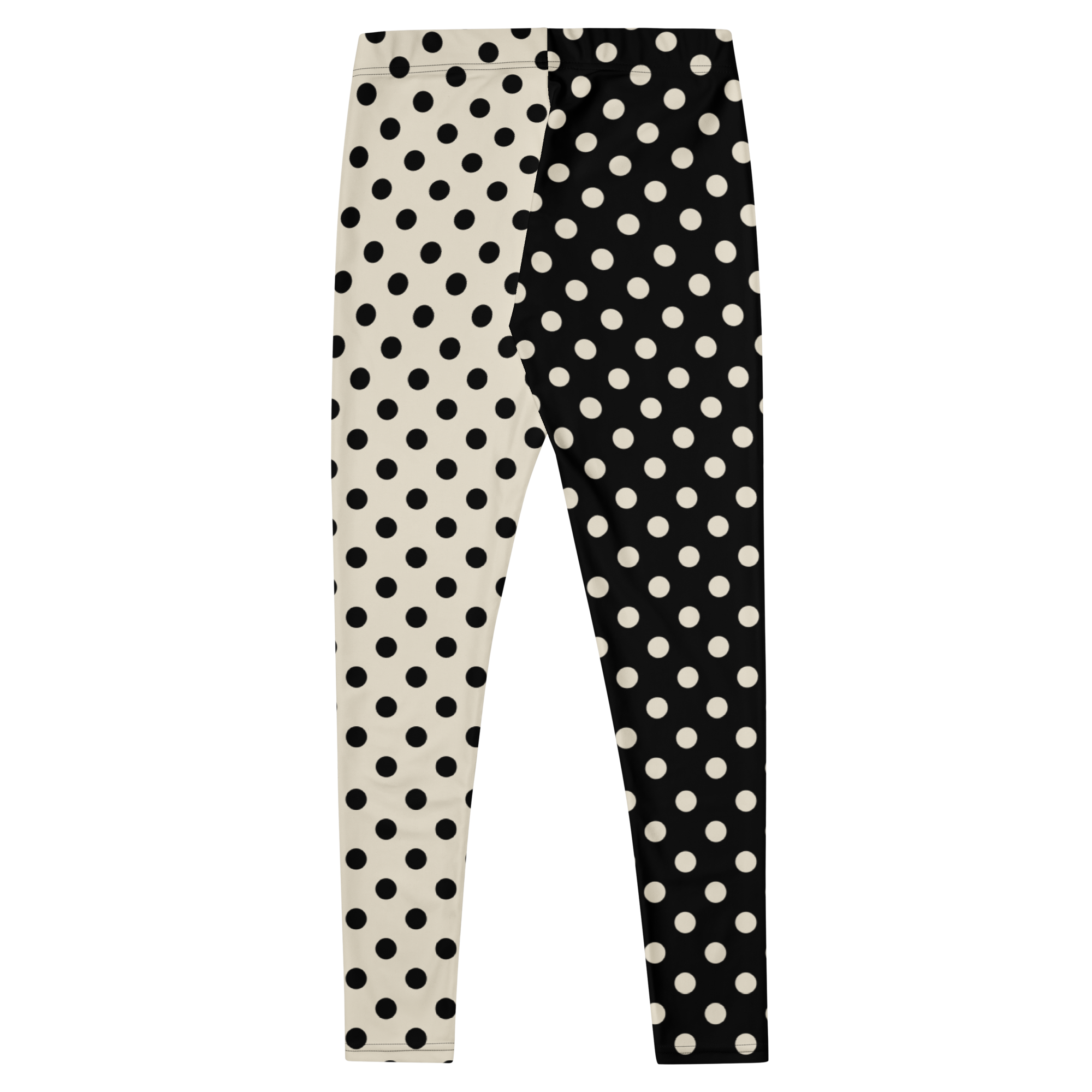 CLOWN POLKA DOT Leggings - BLACK AND VINTAGE WHITE