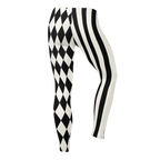 HARLEQUIN JESTER Leggings - BLACK AND WHITE