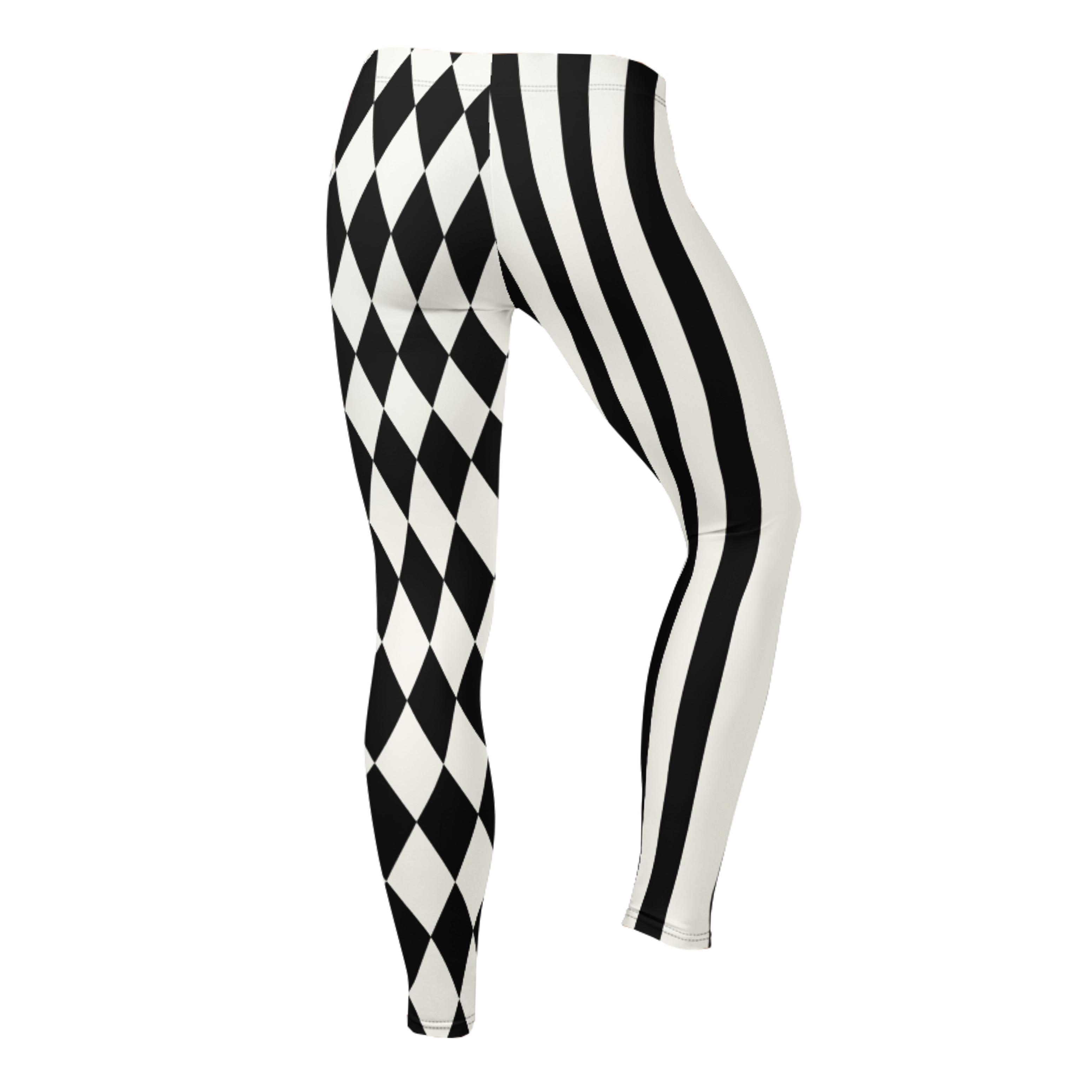 HARLEQUIN JESTER Leggings - BLACK AND WHITE
