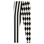 HARLEQUIN JESTER Leggings - BLACK AND WHITE
