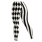 HARLEQUIN JESTER Leggings - BLACK AND WHITE