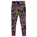 RAINBOW RETRO BLOOM - 60s Floral Print Leggings