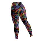 RAINBOW RETRO BLOOM - 60s Floral Print Leggings