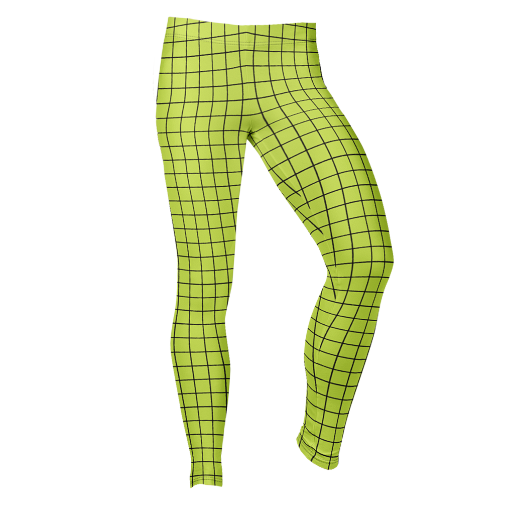 SCHOOL GRID Leggings - NEON YELLOW