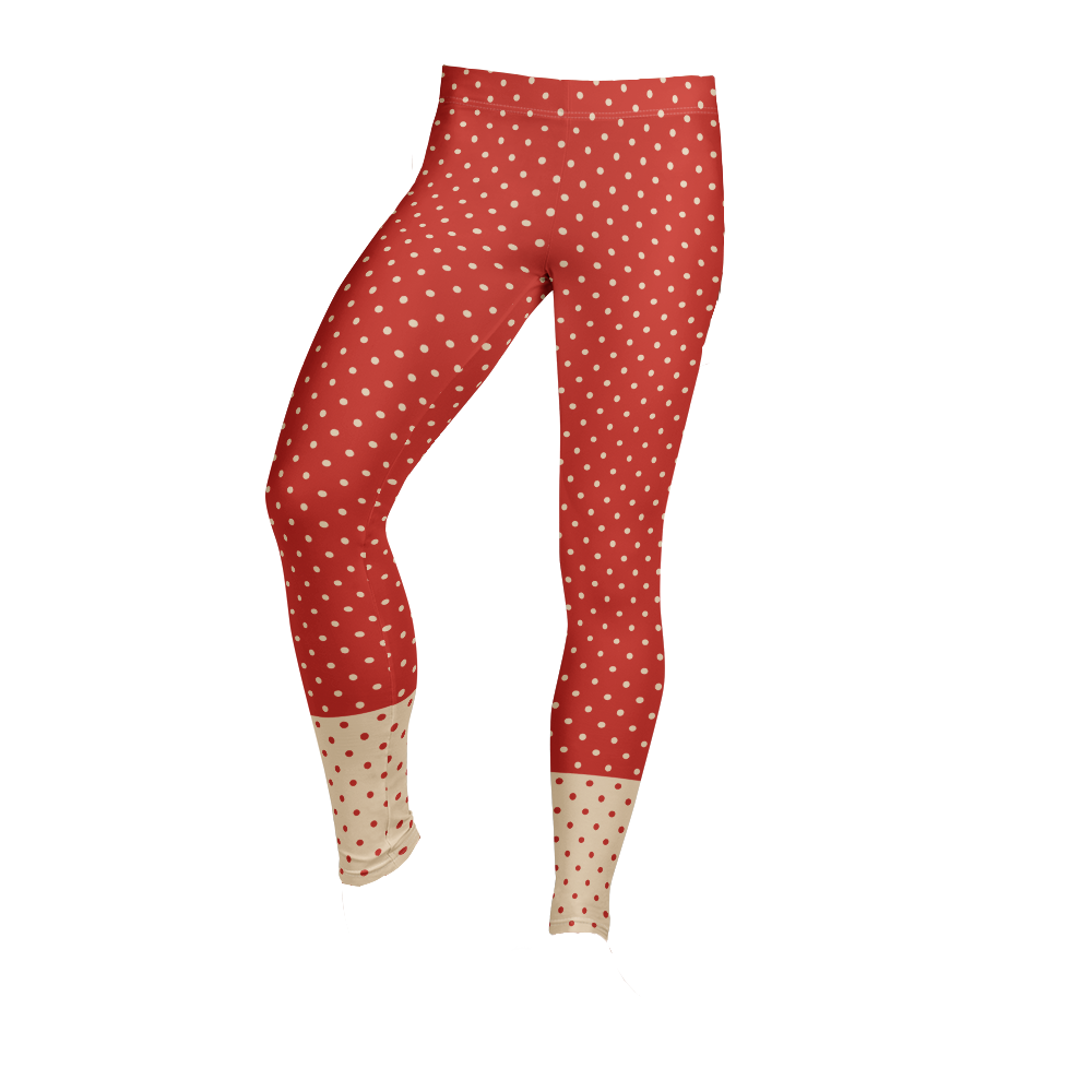 Leggings à pois - ROUGE + CRÈME