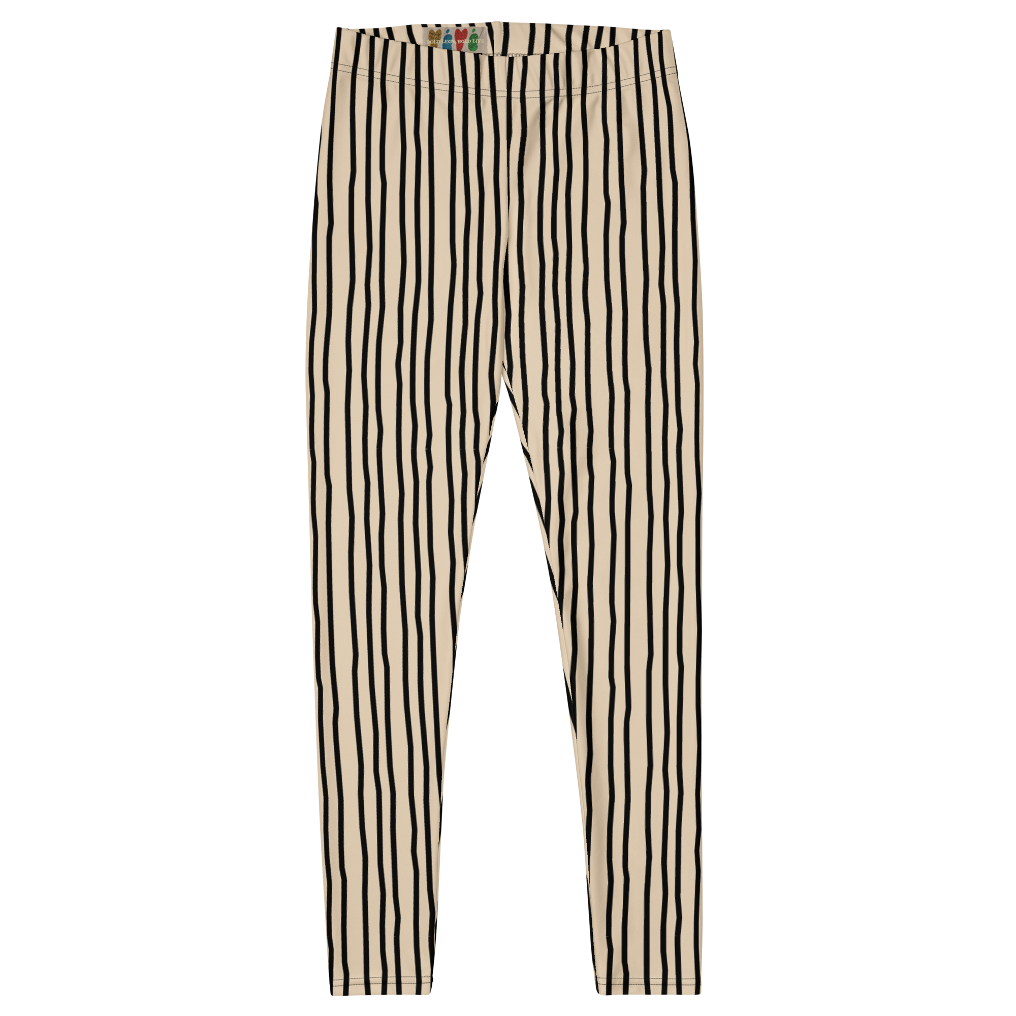 Leggings à rayures Doodle - Noir + Beige