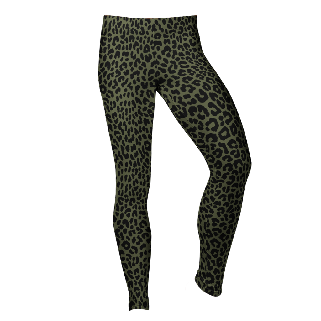 LEOPARD LOVER Leggings - OLIVE GREEN