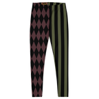 HARLEQUIN JESTER Leggings - OLIVE + OXBLOOD