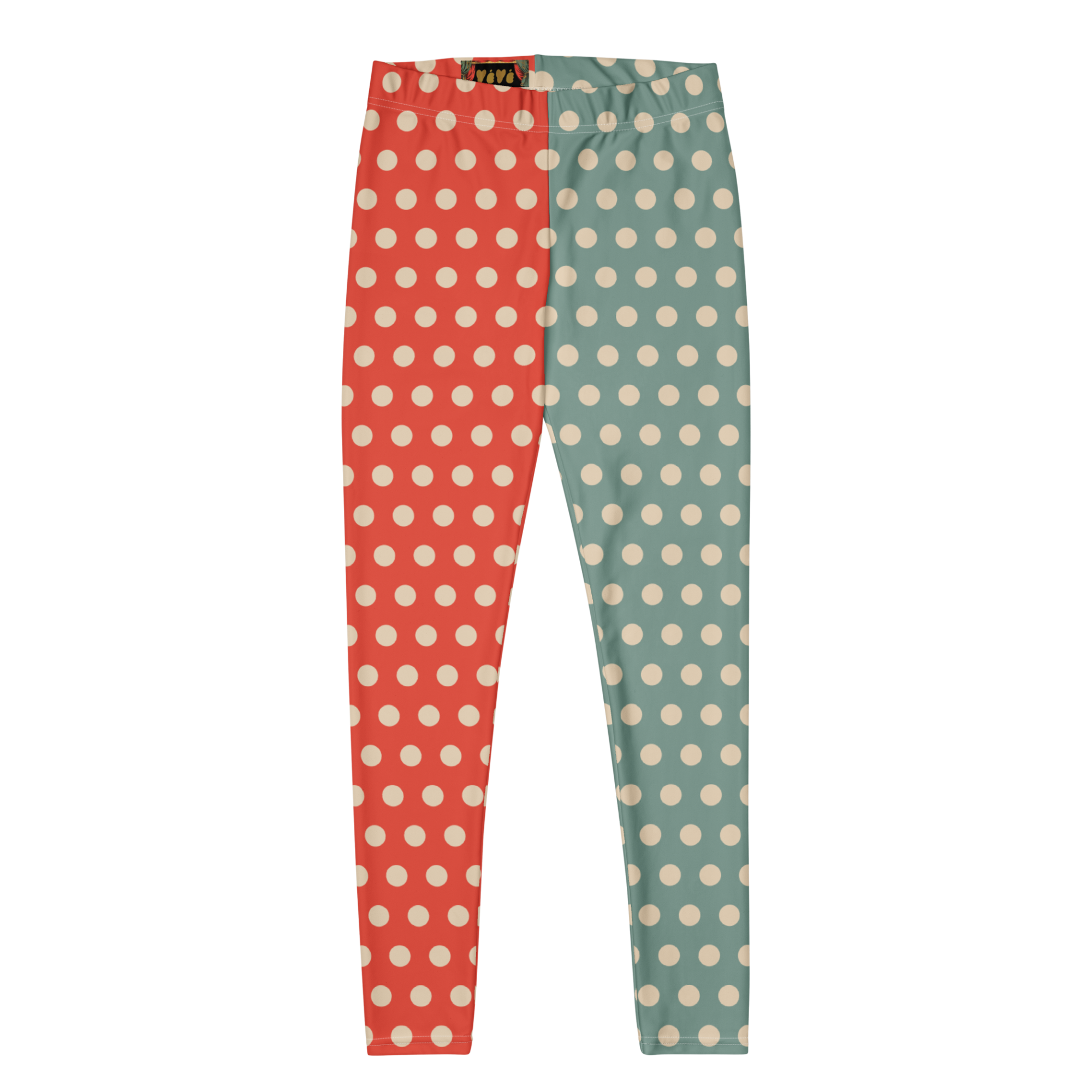 VINTAGE TOY CLOWN Polka Dot Leggings - VINTAGE ORANGE + PALE BLUE