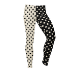 CLOWN POLKA DOT Leggings - BLACK AND VINTAGE WHITE