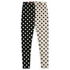 CLOWN POLKA DOT Leggings - BLACK AND VINTAGE WHITE