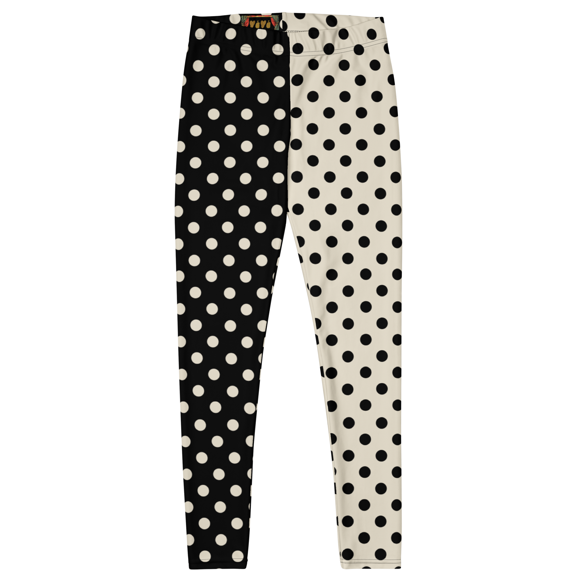 CLOWN POLKA DOT Leggings - BLACK AND VINTAGE WHITE