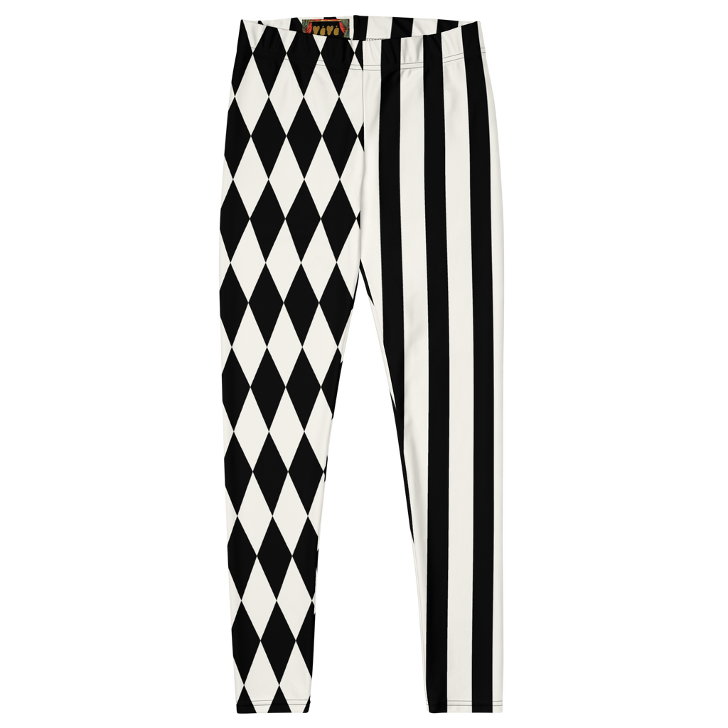 HARLEQUIN JESTER Leggings - BLACK AND WHITE