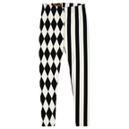HARLEQUIN JESTER Leggings - BLACK AND WHITE
