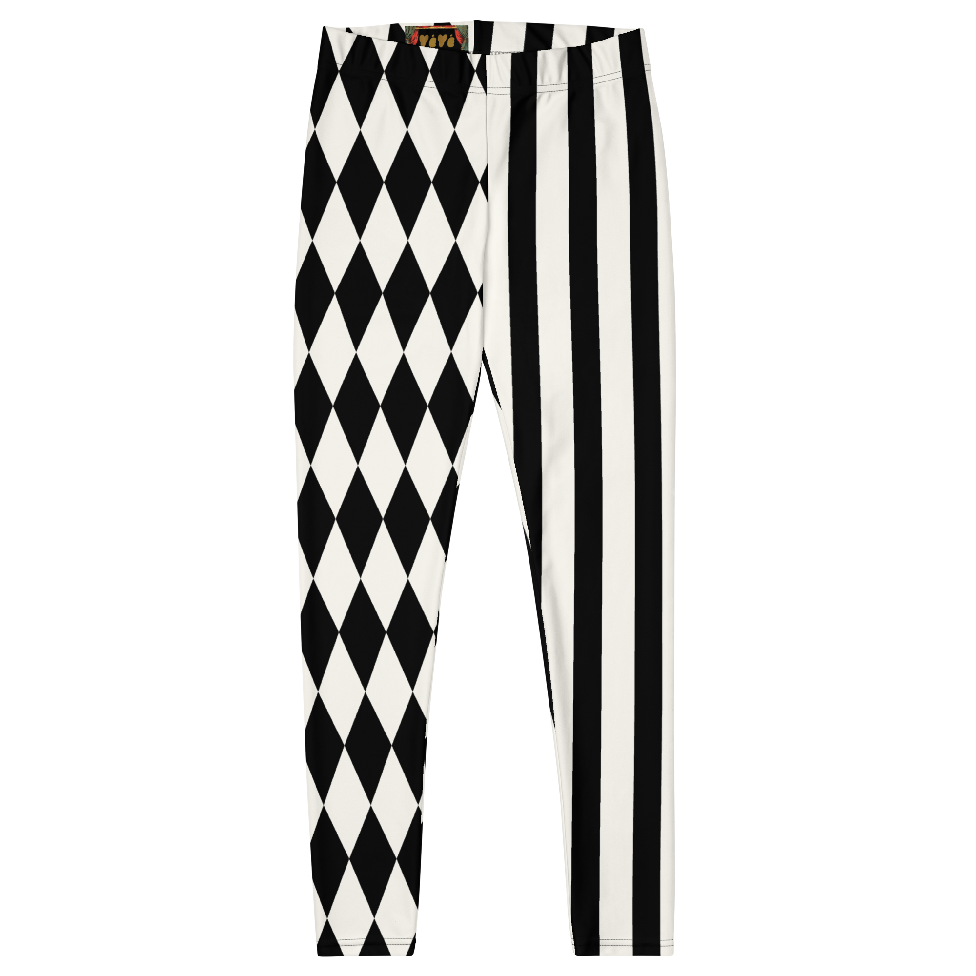 HARLEQUIN JESTER Leggings - BLACK AND WHITE