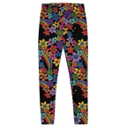 RAINBOW RETRO BLOOM - 60s Floral Print Leggings