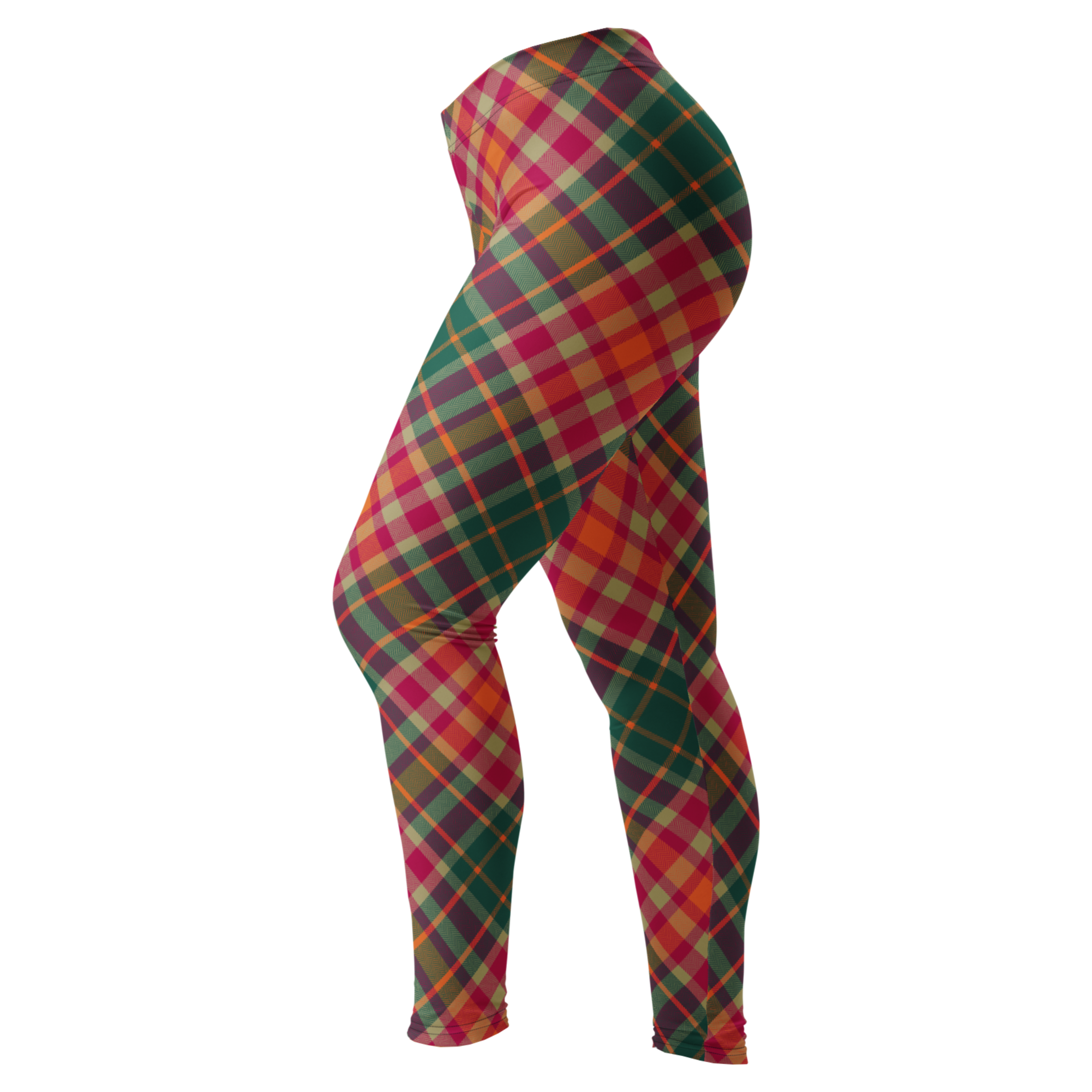 Leggings à carreaux - Rose et vert