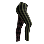 HARLEQUIN JESTER Leggings - OLIVE + OXBLOOD