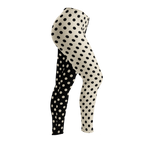 CLOWN POLKA DOT Leggings - BLACK AND VINTAGE WHITE