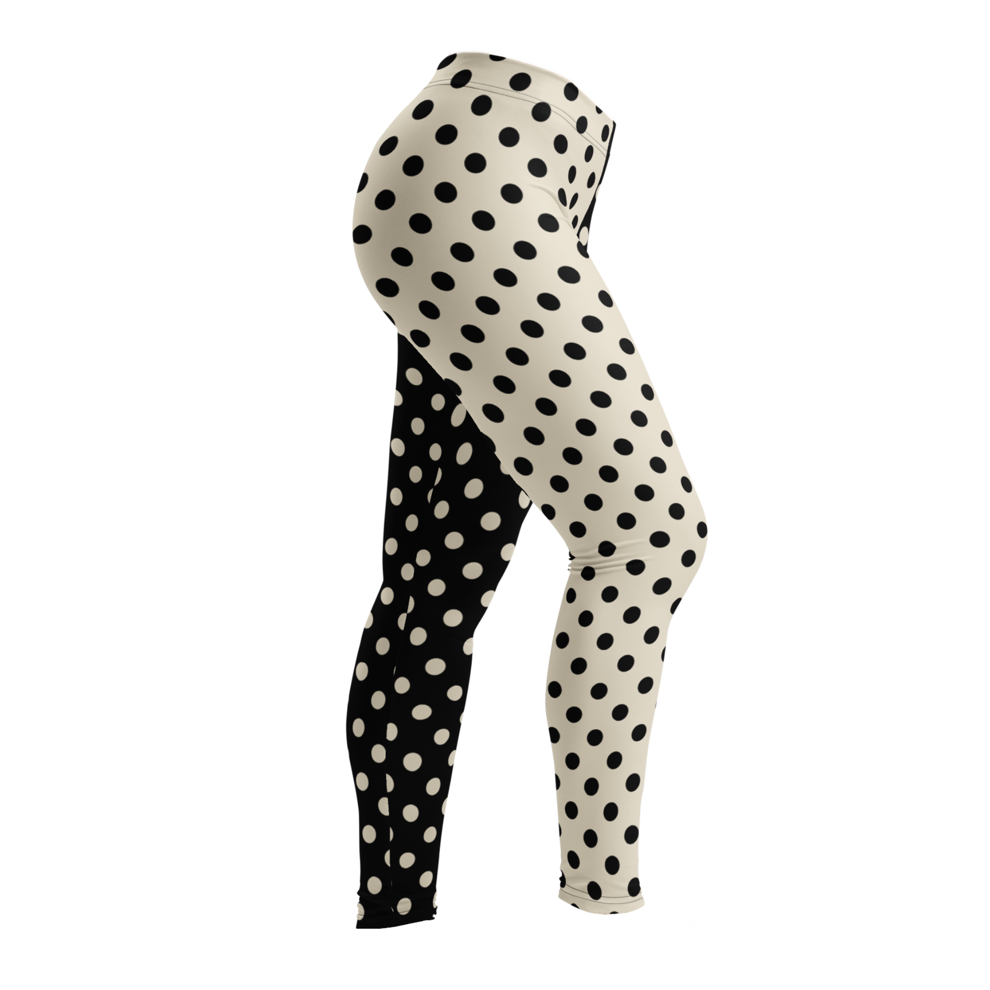 CLOWN POLKA DOT Leggings - BLACK AND VINTAGE WHITE