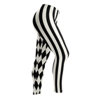 HARLEQUIN JESTER Leggings - BLACK AND WHITE