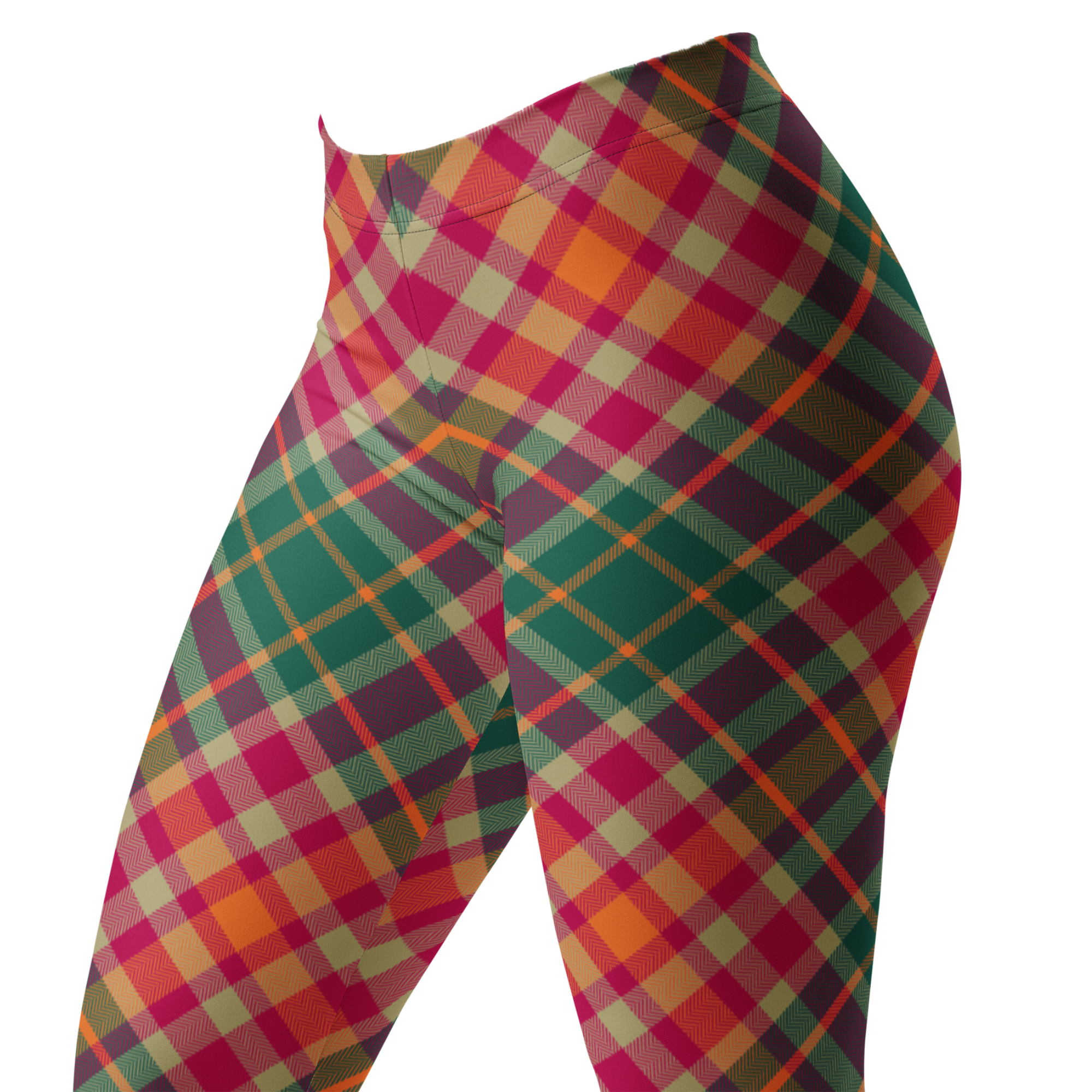 Leggings à carreaux - Rose et vert