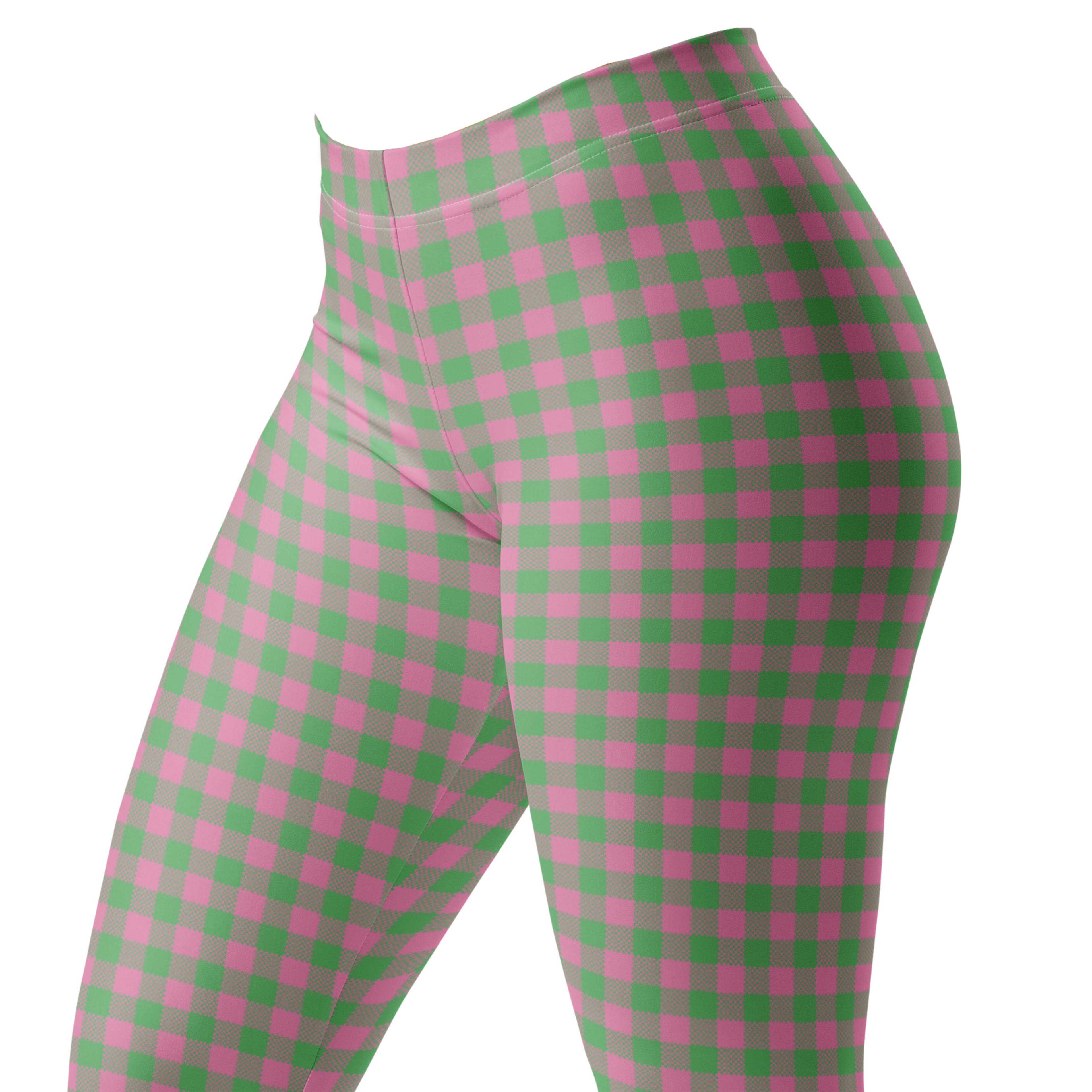Leggings à carreaux vichy - Vert menthe + Rose pastel