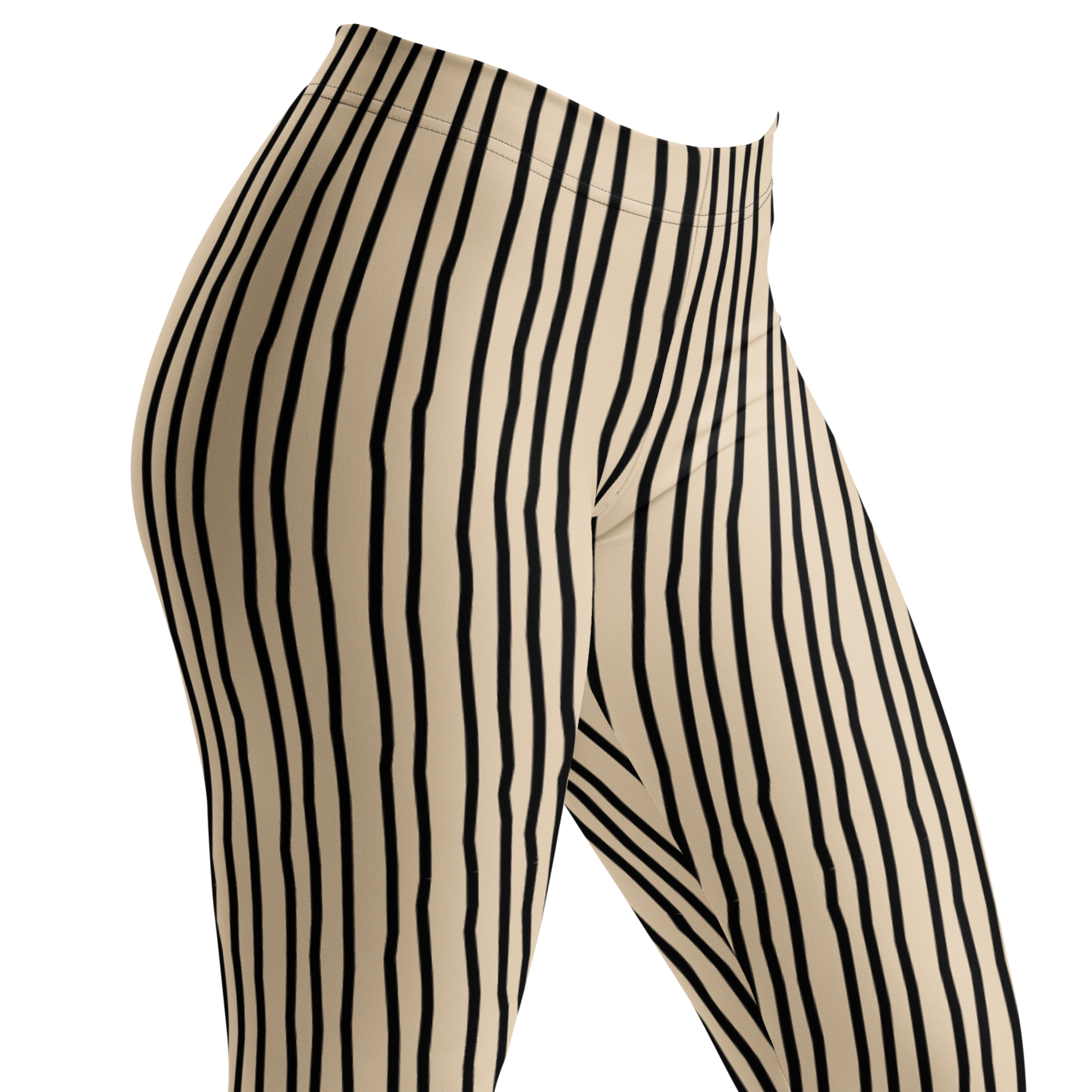 Leggings à rayures Doodle - Noir + Beige