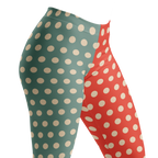 VINTAGE TOY CLOWN Polka Dot Leggings - VINTAGE ORANGE + PALE BLUE