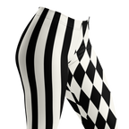 HARLEQUIN JESTER Leggings - BLACK AND WHITE