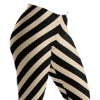 POST PUNK STRIPE Leggings - BEIGE X BLACK
