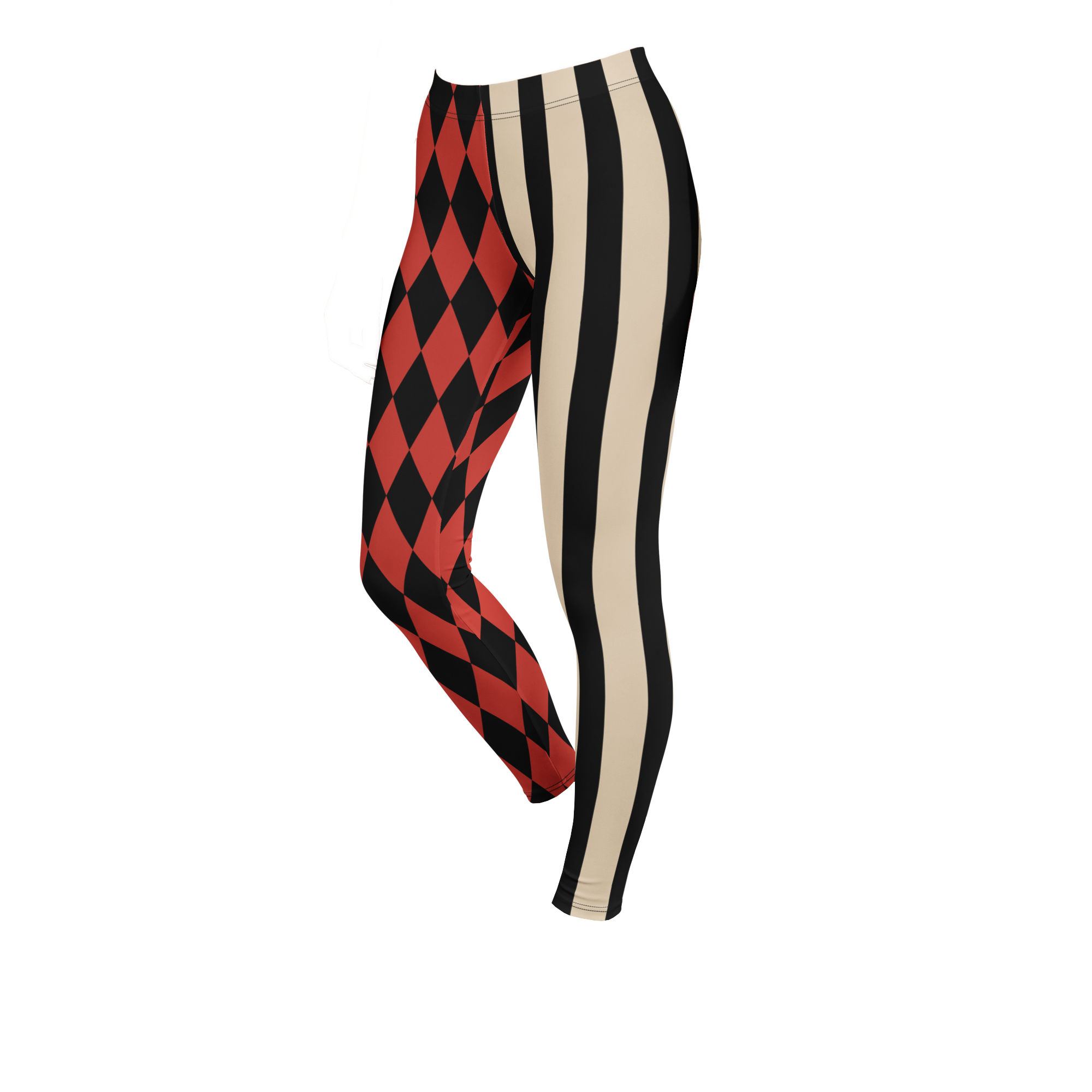 Leggings im Harlekin-Stil - Vintage-Rot