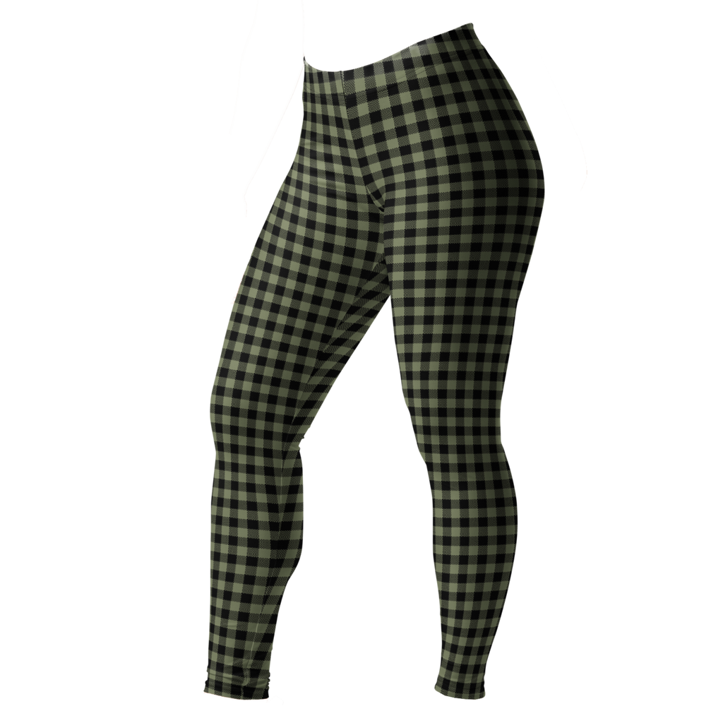 GINGHAM LOVER Leggings - MOSS GREEN