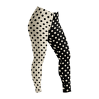 CLOWN POLKA DOT Leggings - BLACK AND VINTAGE WHITE
