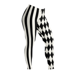 HARLEQUIN JESTER Leggings - BLACK AND WHITE