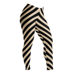 POST PUNK STRIPE Leggings - BEIGE X BLACK