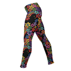 RAINBOW RETRO BLOOM - 60s Floral Print Leggings